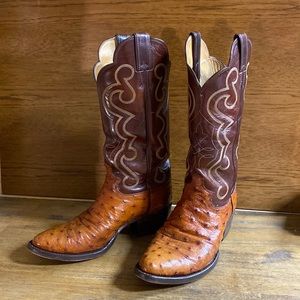 Justin Boots Brown and Tan Cowboy Boots